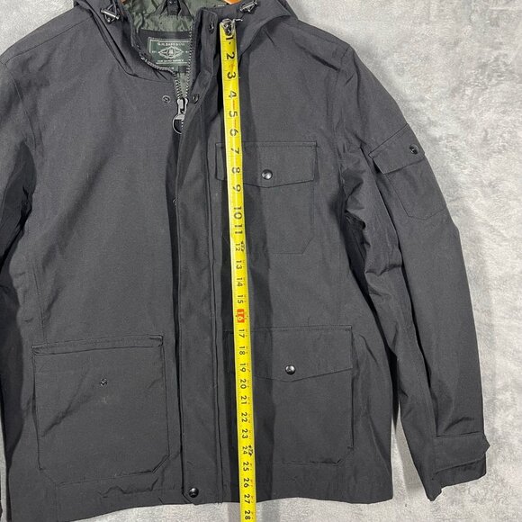 G. H. BASS CO. HARD SERVICE‎ HOODED RAIN JACKET MENS BLACK LARGE - Picture 7 of 10